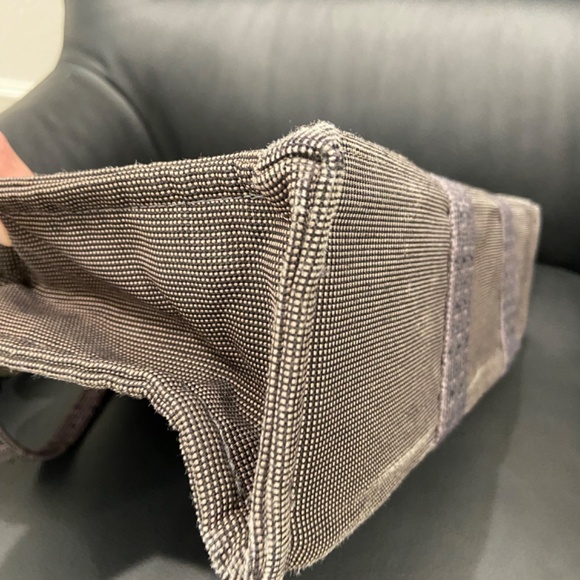 AUTH. HERMES Toile Herline MM Tote Work Book Baby Travel Bag Zipper Closure Gray - Picture 11 of 15